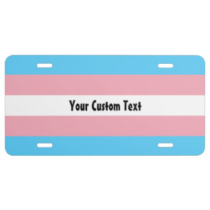 Transgender Pride flag License Plate