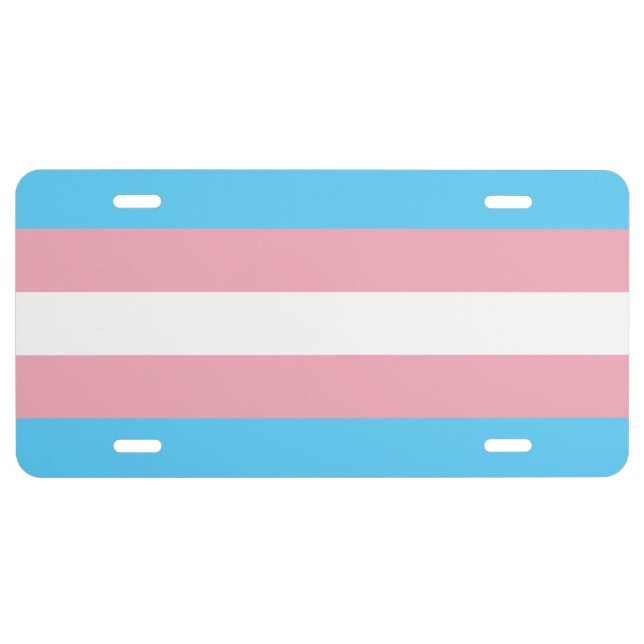 Transgender pride flag License Plate (Front)