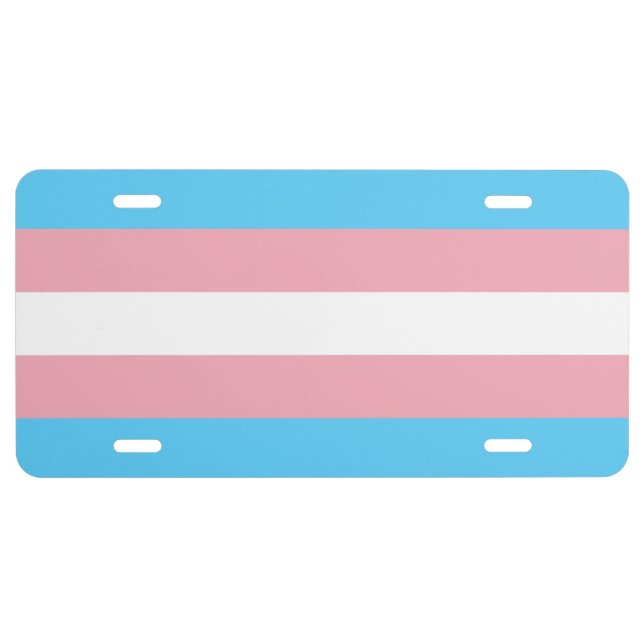 Transgender Pride flag License Plate (Front)