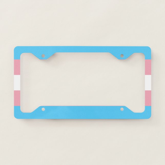 Transgender Pride Flag License Plate Frame (Front)