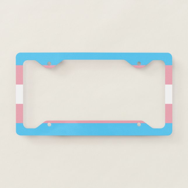 Transgender Pride Flag License Plate Frame (Front)