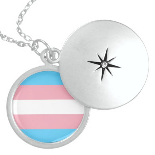 Transgender Pride Flag Locket Necklace