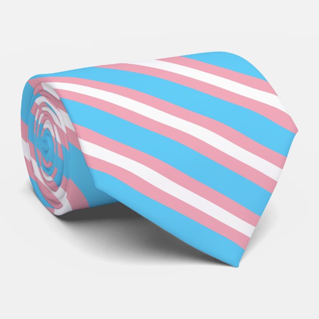 Transgender Pride Flag Neck Tie (Rolled)