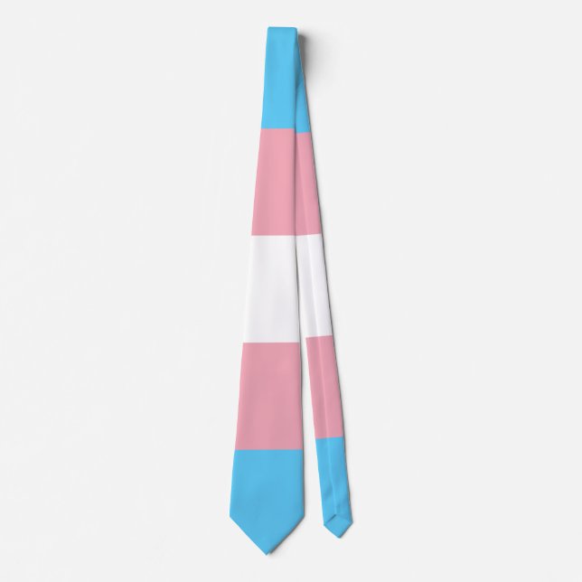 Transgender Pride Flag Neck Tie (Front)