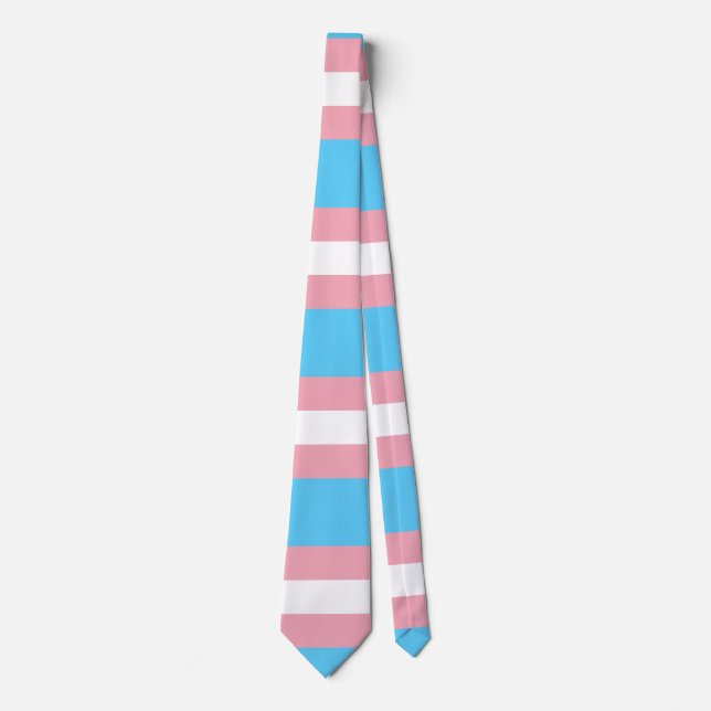 Transgender Pride Flag Neck Tie (Front)