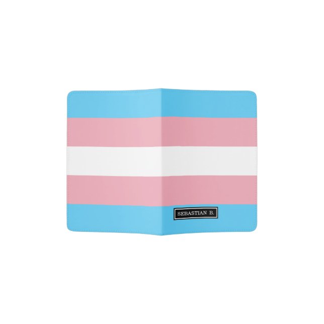 Transgender Pride Flag Passport Holder (Opened)