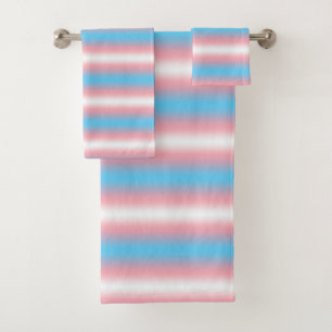 Transgender Pride Flag Pattern Design  Bath Towel Set