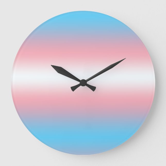 Transgender Pride Flag Pattern Design  Large Clock (Front)