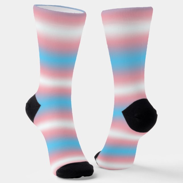 Transgender Pride Flag Pattern Design  Socks (Angled)