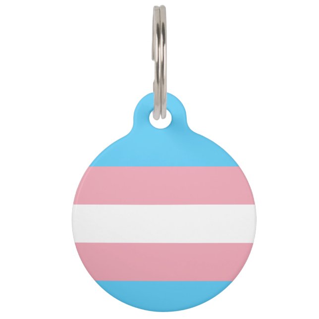 Transgender Pride Flag Pet ID Tag (Front)