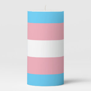Transgender Pride Flag Pillar Candle