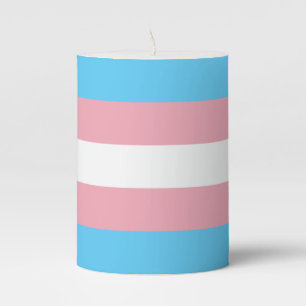 Transgender Pride Flag Pillar Candle