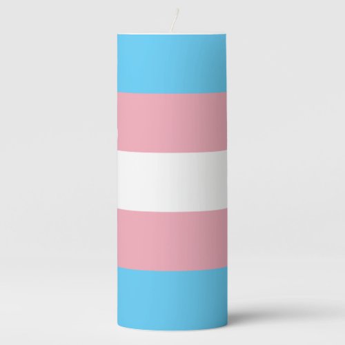 Transgender Pride Flag Pillar Candle