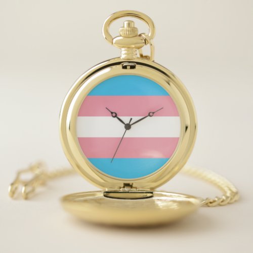 Transgender Pride Flag Pocket Watch