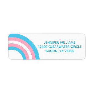 Transgender Pride Flag Rainbow Return Address Label