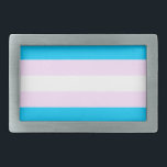Transgender pride flag rectangular belt buckle<br><div class="desc">Show off your pride wherever you go with this product!</div>