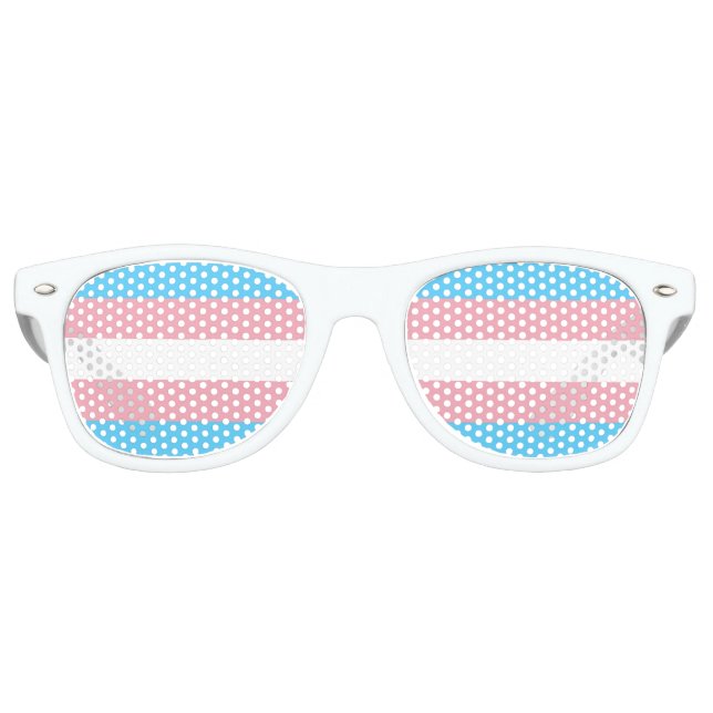 Transgender Pride Flag Retro Sunglasses (Front)