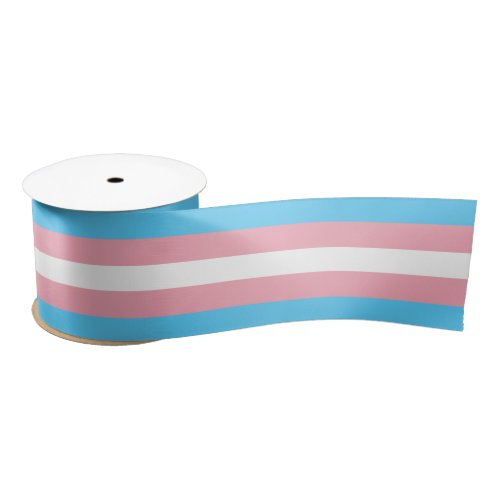 Transgender Pride Flag Satin Ribbon