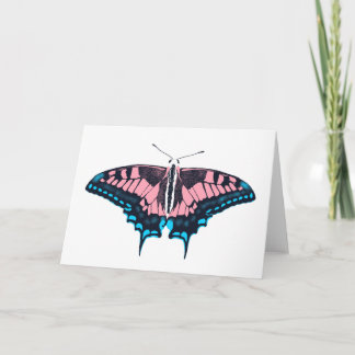 Transgender Pride Flag Swallowtail Butterfly Card