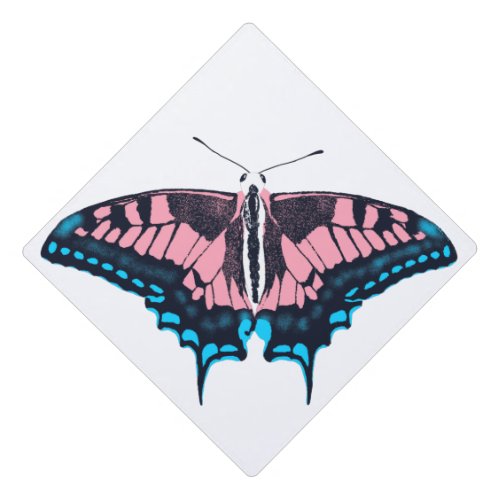 Transgender Pride Flag Swallowtail Butterfly Graduation Cap Topper