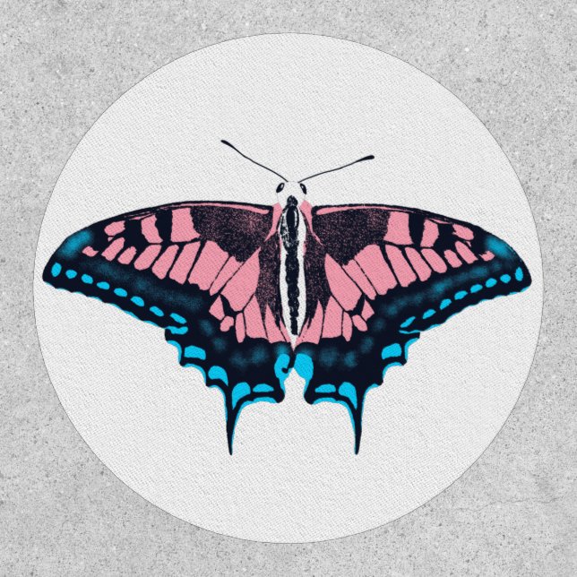 Transgender Pride Flag Swallowtail Butterfly Patch (Front)