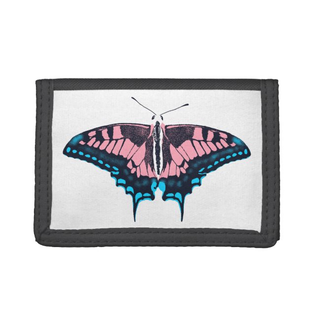 Transgender Pride Flag Swallowtail Butterfly Trifold Wallet (Front)