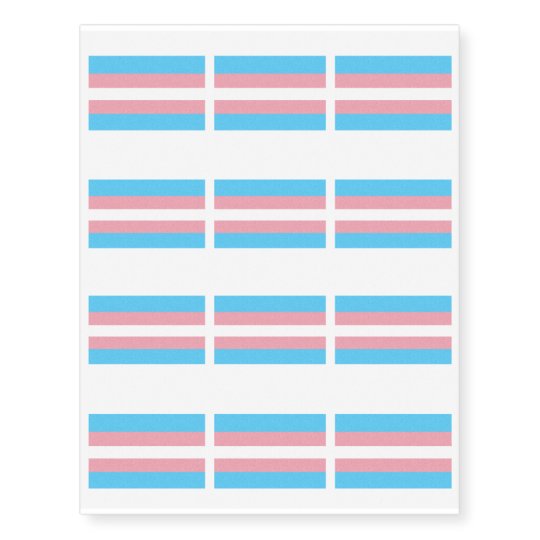 Transgender Pride Flag Temporary Tattoos 5000