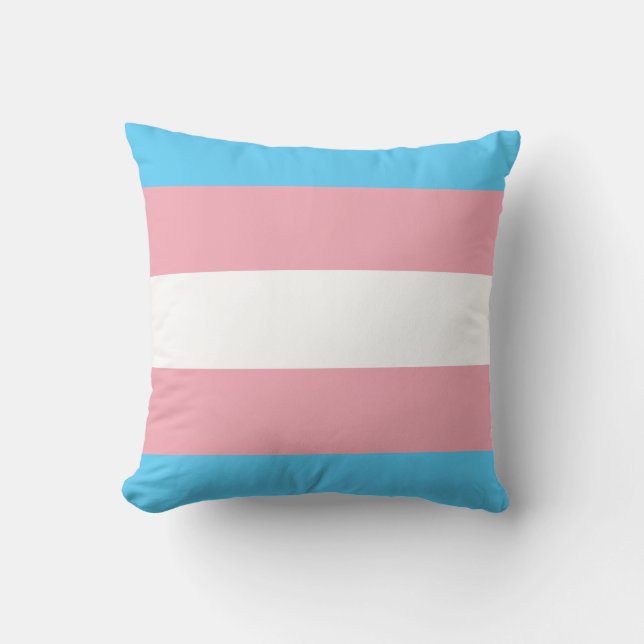 Transgender Pride Flag Throw Pillow (Front)