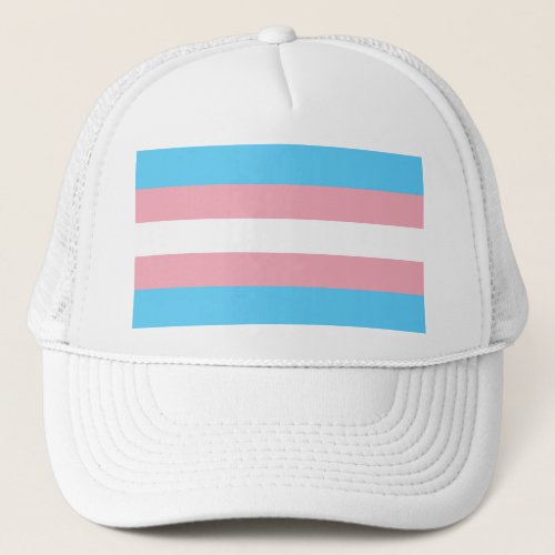 Transgender pride flag trucker hat