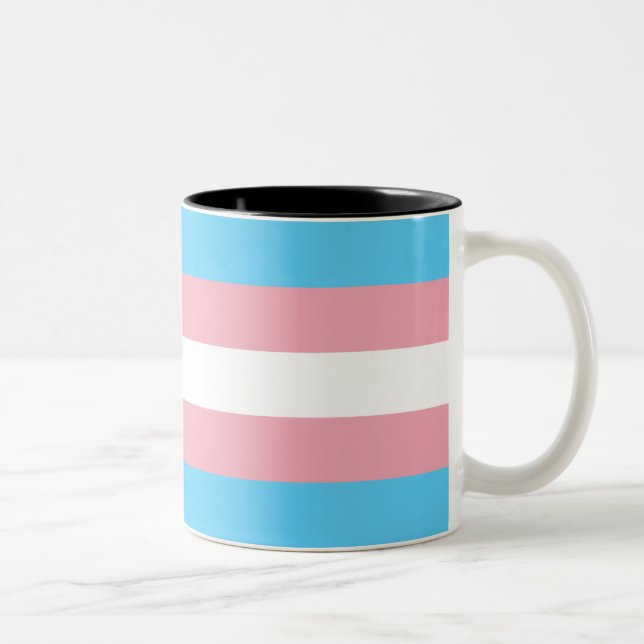 Transgender Pride Flag Two-Tone Coffee Mug (Right)