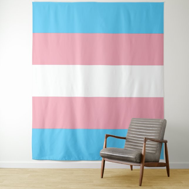 Transgender Pride Flag Vertical Tapestry (In Situ)