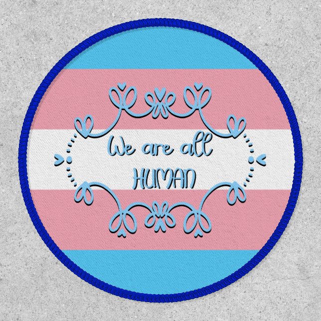 Transgender Pride Flag We Are All Human Patch (Front)