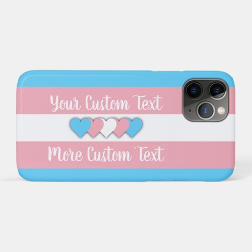 Transgender pride flag with text iPhone 11 pro case