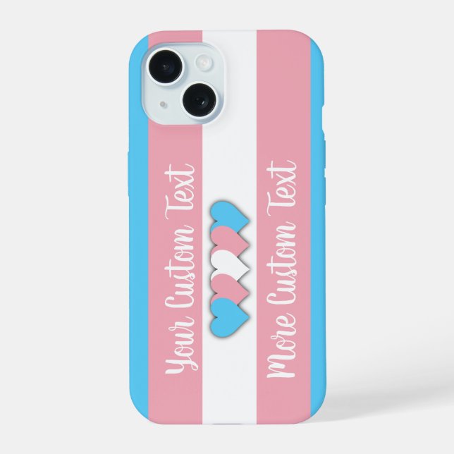 Transgender pride flag with text iphone case (Back)