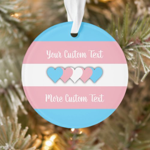 Transgender pride flag with text ornament