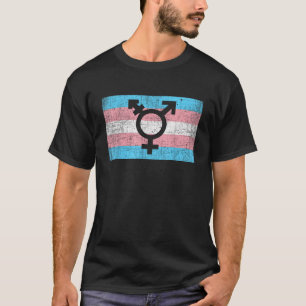 Transgender Pride Flag with Trans Man Woman Symbol T-Shirt