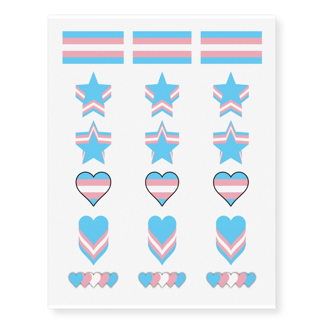 Transgender Pride Flags Temporary Tattoos Zazzle 1224