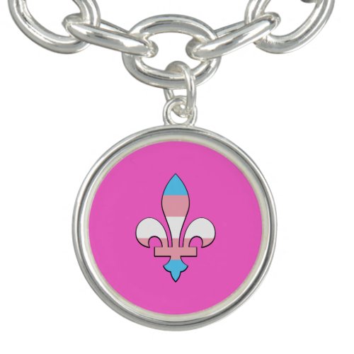 Transgender pride fleur_de_lis charm bracelet