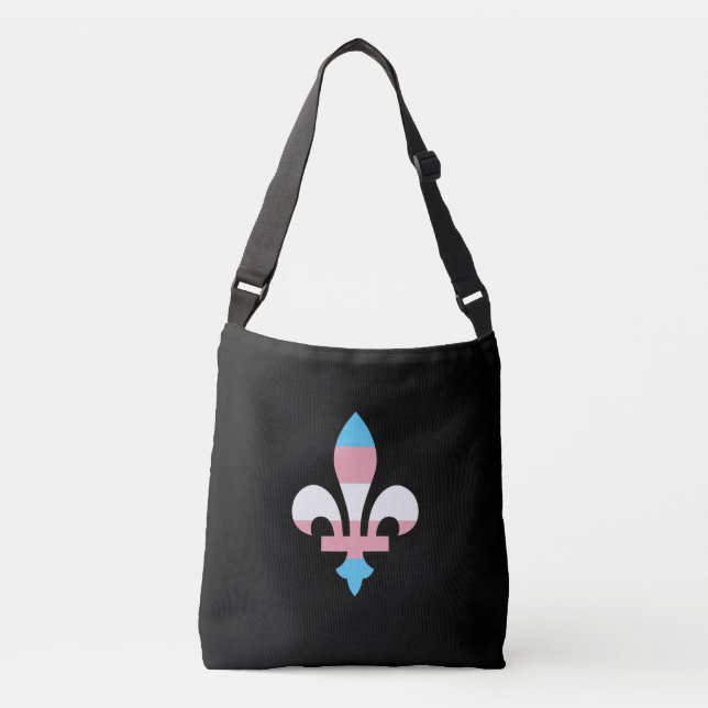 Transgender pride fleur-de-lis crossbody bag (Front)