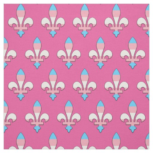 Transgender pride fleur-de-lis fabric