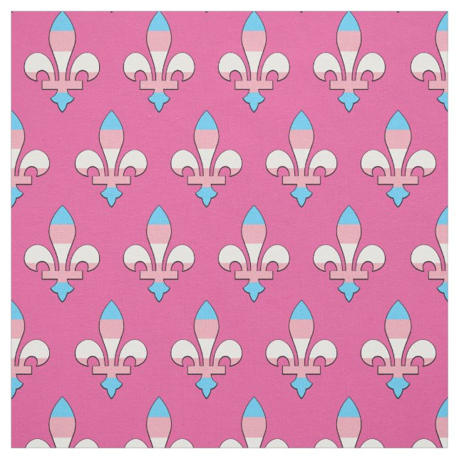 Transgender pride fleur-de-lis fabric (Swatch)