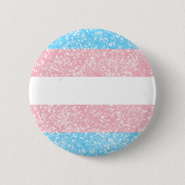 Transgender Pride Glitter  Button (Front)
