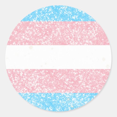 Transgender Pride Glitter Classic Round Sticker