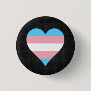 Transgender pride heart black button