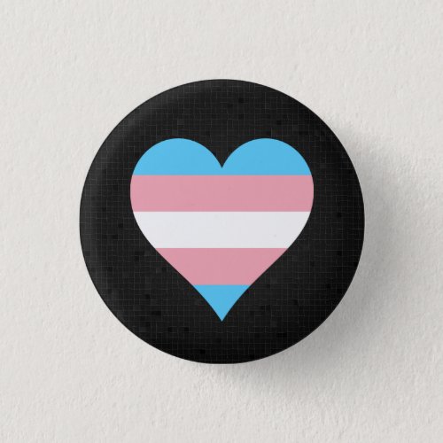 Transgender pride heart black button