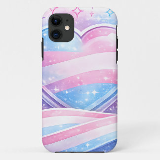 Transgender Pride Heart Galaxy iPhone 11 Case