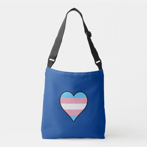Transgender pride hearts crossbody bag