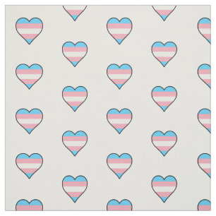 Transgender pride hearts fabric