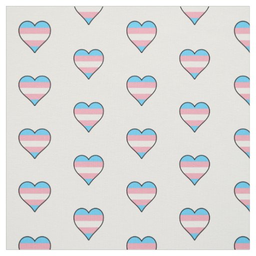 Transgender pride hearts fabric | Zazzle