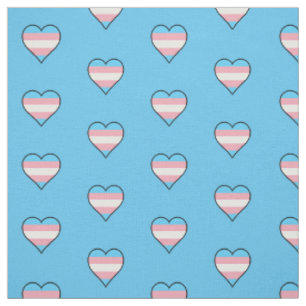 Transgender pride hearts fabric